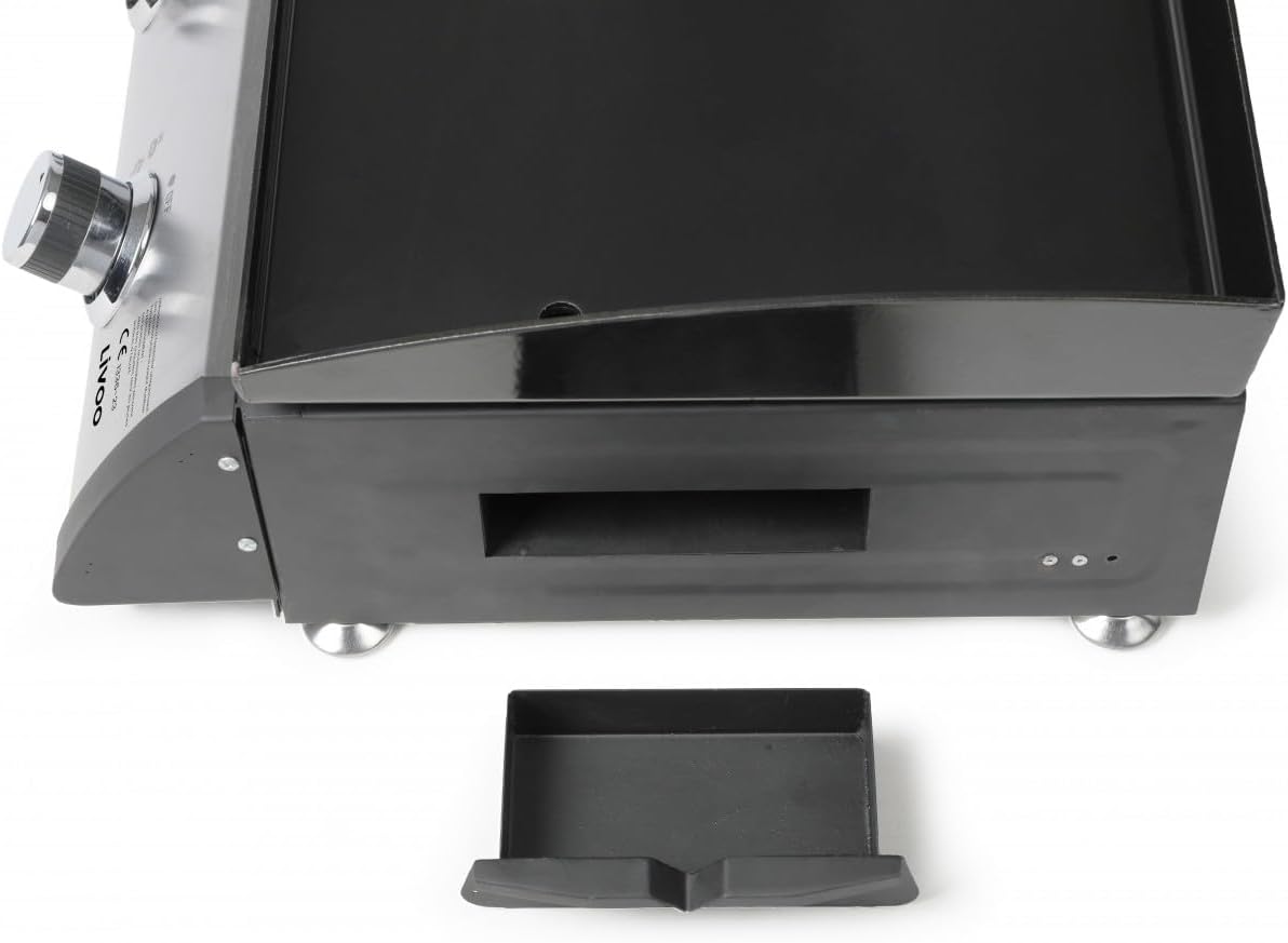 Plancha gaz 4 feux 10 kW, métal, grande surface de cuisson, DOC297