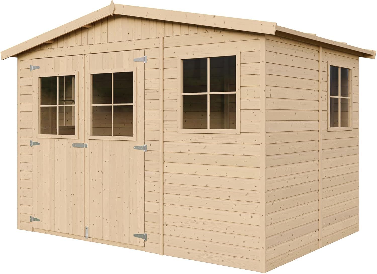 Abri de Jardin en Bois Exterieur avec Les PLANCHERS IMPRÉGNÉ- Cabane de Jardin en Pin/épicéa-H226x324x216 cm/6m2- Construction de Panneaux- Rangement pour vélos, Remise à Outils- jardinite M334+M334G