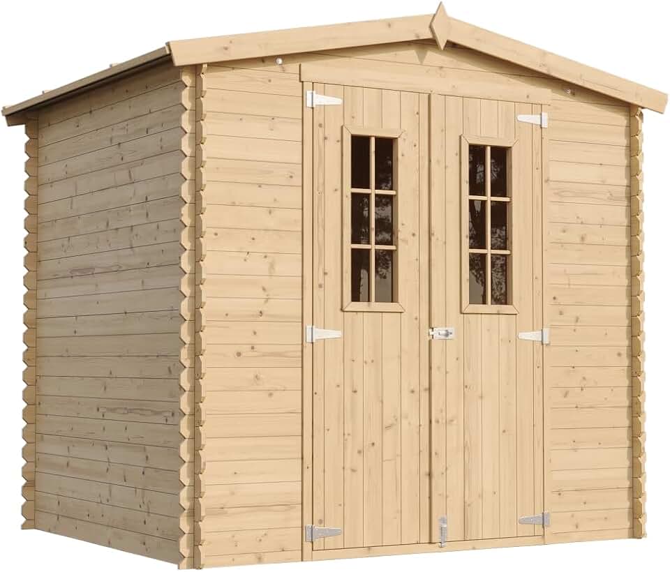 jardinite - abri de jardin bois 236x226x218 cm, plancher inclus, M369C+M369G
