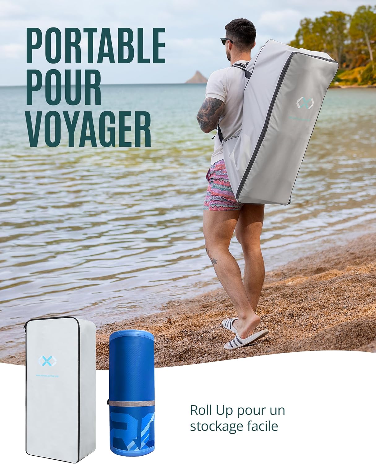 ZLX - Paddle gonflable série Extra Large - 350 x 89 cm - planche antidérapante stable, accessoires premium, siège gonfla