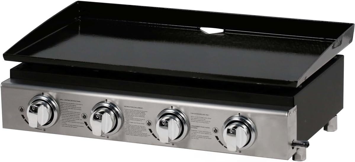 Plancha - 4 brûleurs, 9.7kW, gris, dimensions familiales