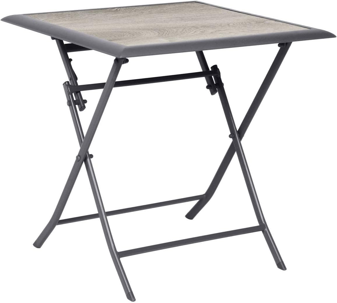 jardinite - Azua table pliante carrée 2 places gris aluminium