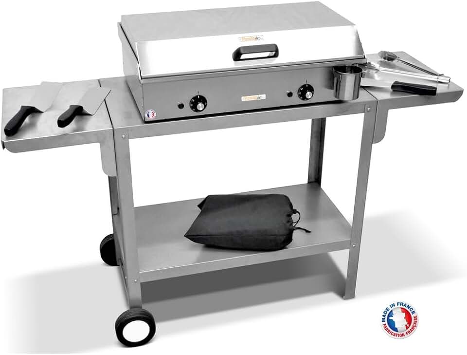 PLANCHAELEC - Plancha électrique NEO - inox, 65x43x18 cm, thermostat réglable, pour 10 personnes - E-650-2400W