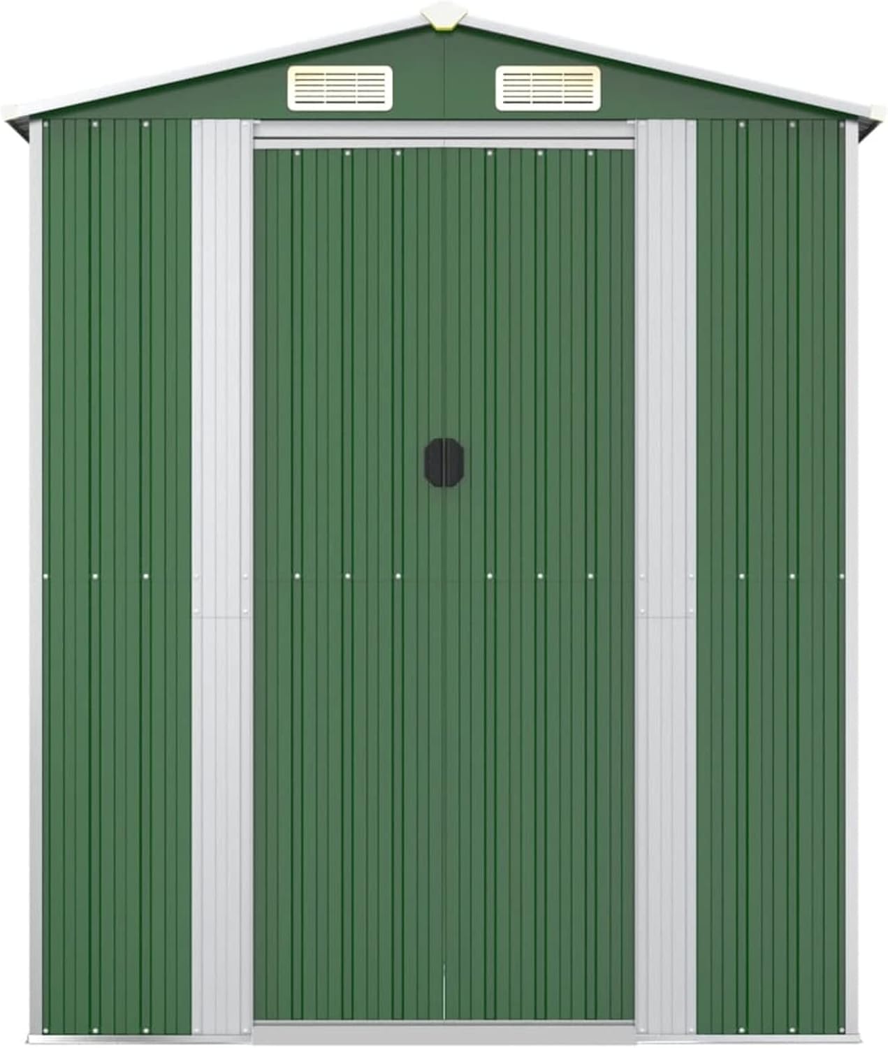 Abri de jardin - acier galvanisé vert, 192x357x223 cm, extérieur renforcé
