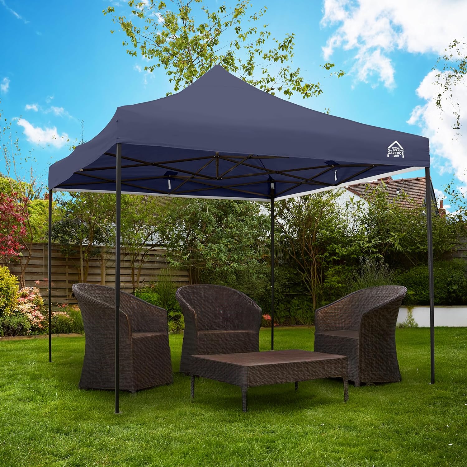 jardinite - Tonnelle Pliante Série - 3x3m - Étanche, robuste, haute qualité, Bleu Marine
