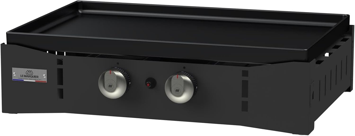 Marque - jardinite Plancha Ora Gaz - 260 Noire - Plancha gaz robuste et compacte, surface de cuisson large.
