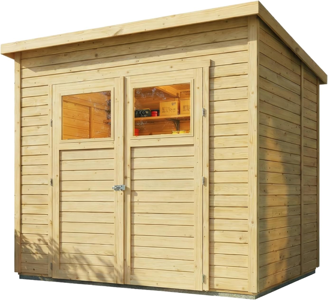 Carlsson - Mollie - abri de jardin bois, rectangle, toit monopente, panneaux préfabriqués