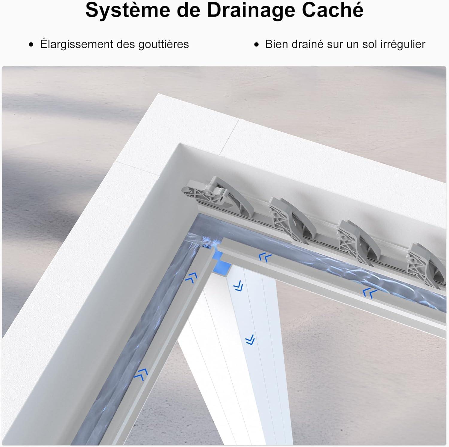 jardinite - pergola bioclimatique - 4,24x3m - aluminium, stores enrouleurs, lames orientables