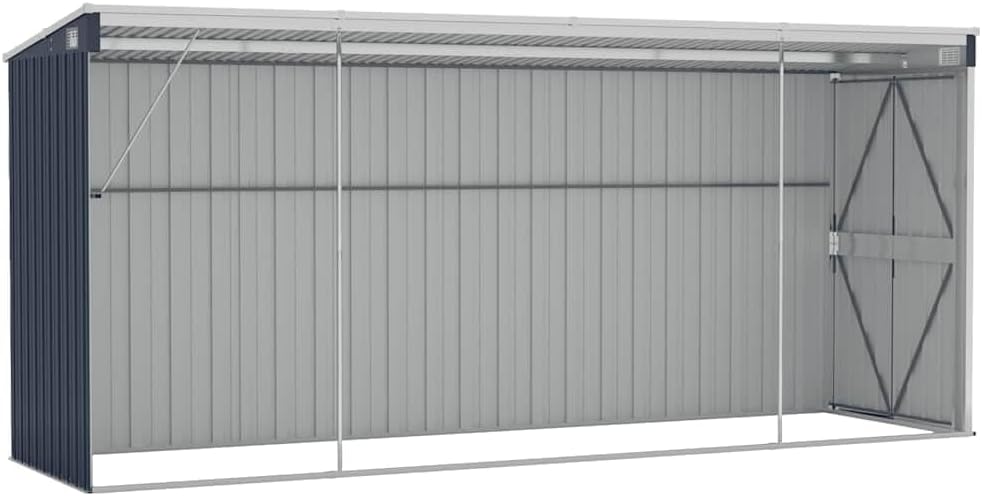 jardinite Abri de Jardin Mural Anthracite 118x382x178 cm Acier,Maison & Jardin, Pelouses & Jardins, Vie en extérieur, Structures extérieures, Cabanes & abris de Jardin, Anthracite (Poids 47.9KG)