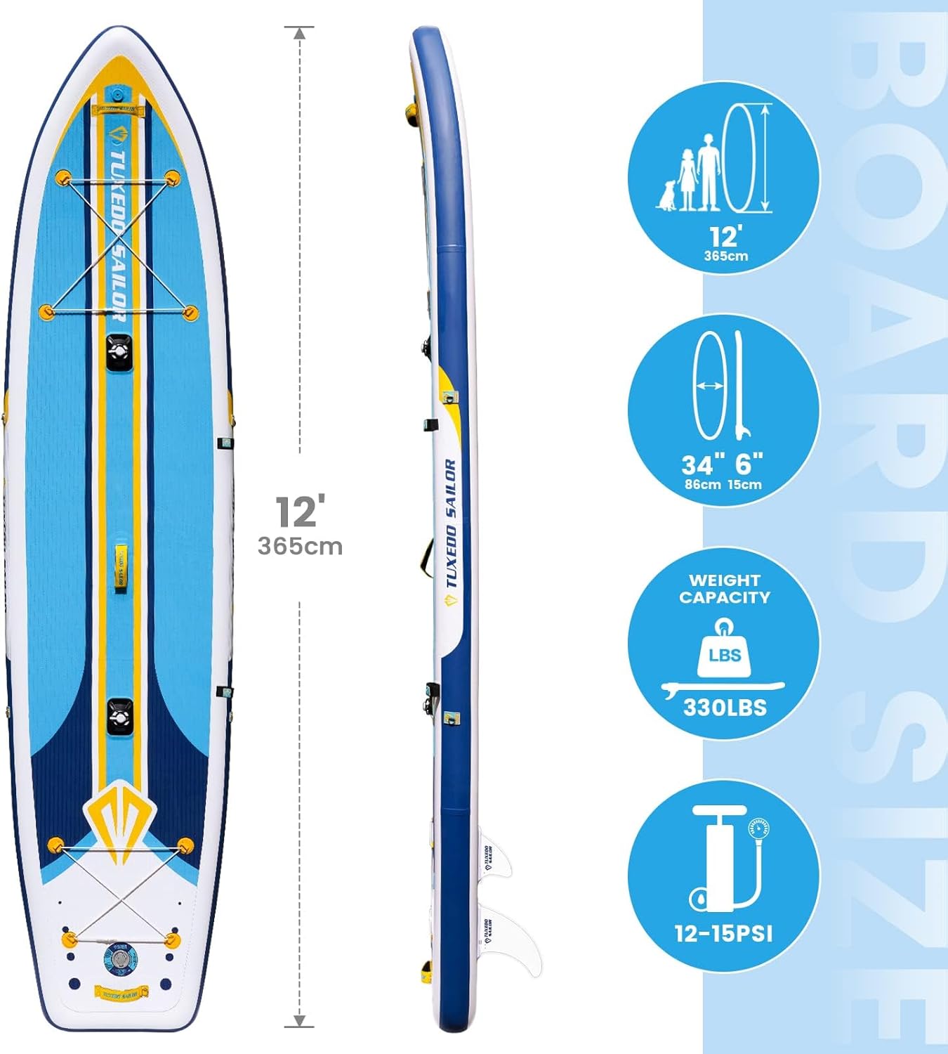 jardinite - Paddle gonflable adulte - sup 320x80x15cm - planche stable, accessoires complets