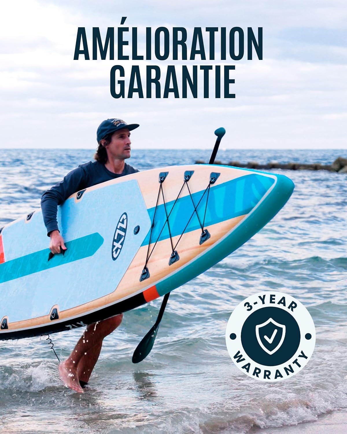 ZLX Planche de Paddle Gonflable Touring 350cm avec Siège Kayak | Sup Rapide et Stable Longue Distance, Charge 180kg, Stand Up Paddle Board Exploration Global Recycled Standard