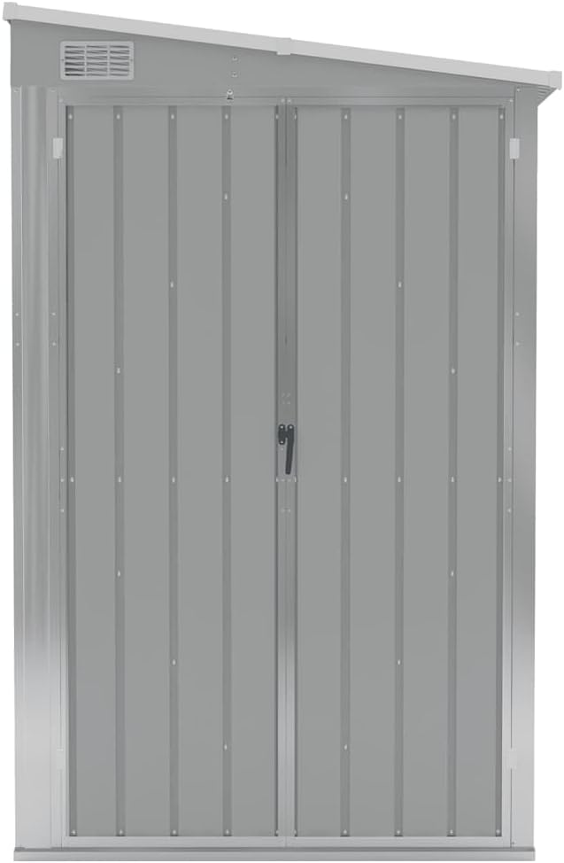 jardinite Abri de Jardin Mural Gris 118x382x178 cm Acier galvanisé,Structures extérieures, Cabanes & abris de Jardin,316230