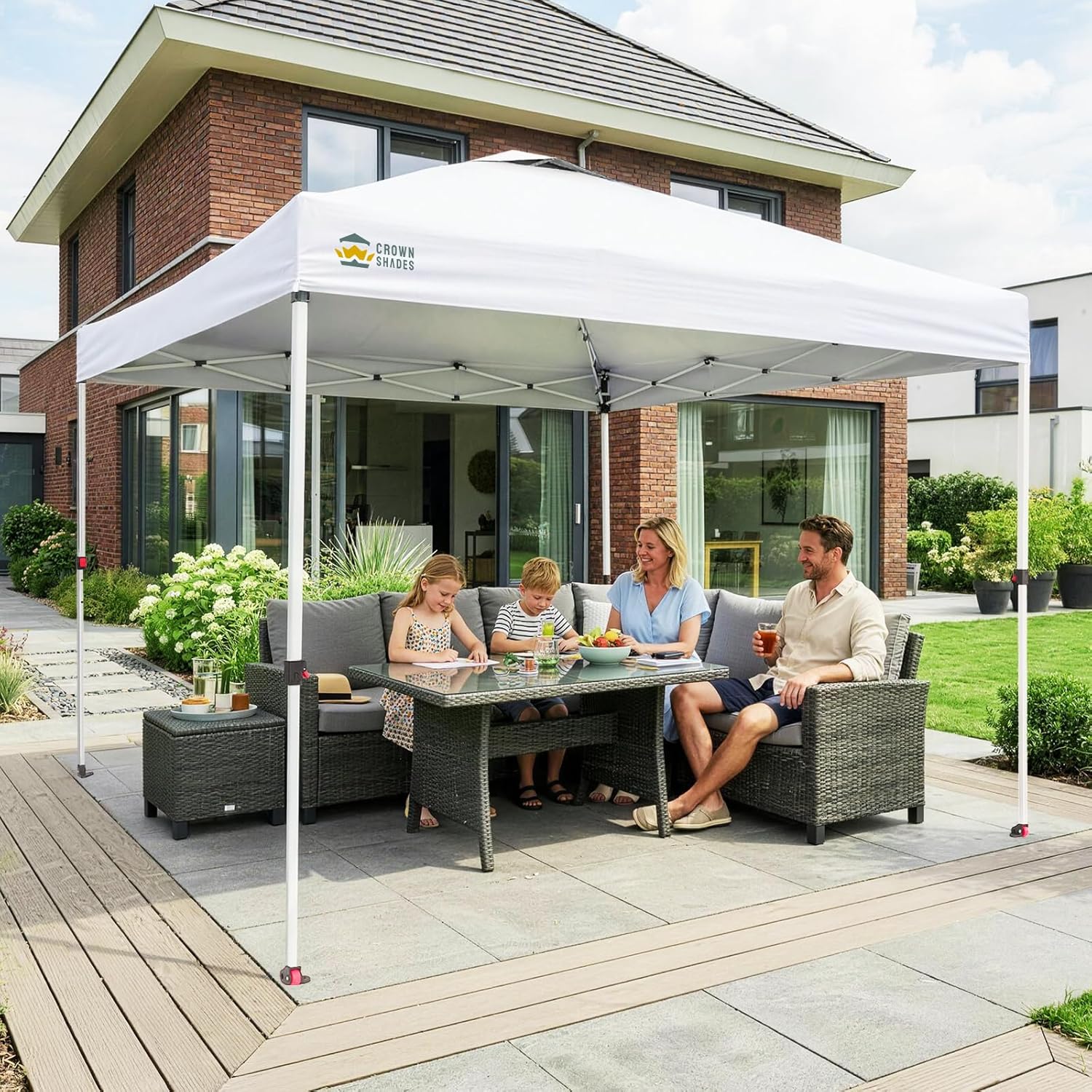 jardinite - tonnelle pliante - 3x3 m - imperméable, UPF 50+, sacs de sable