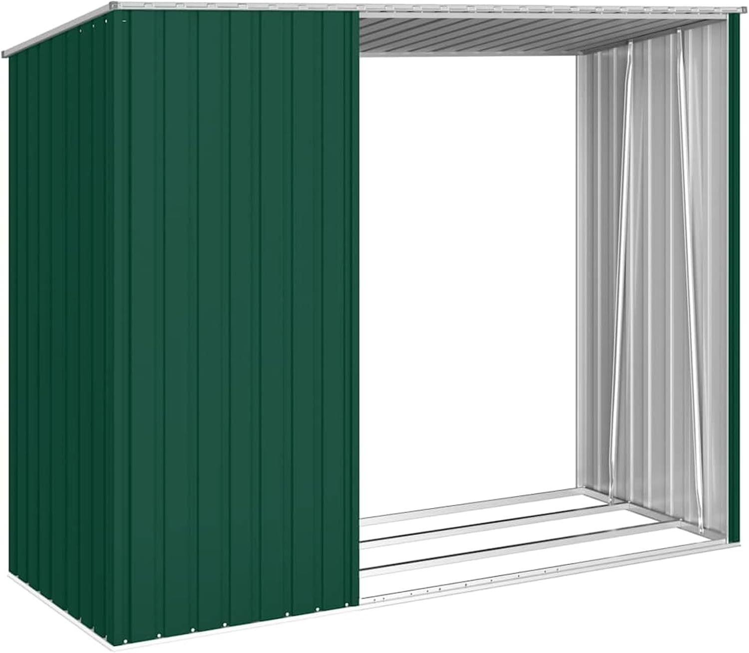 Abri à bois de jardin - 245x98x159 cm - acier galvanisé, grande capacité
