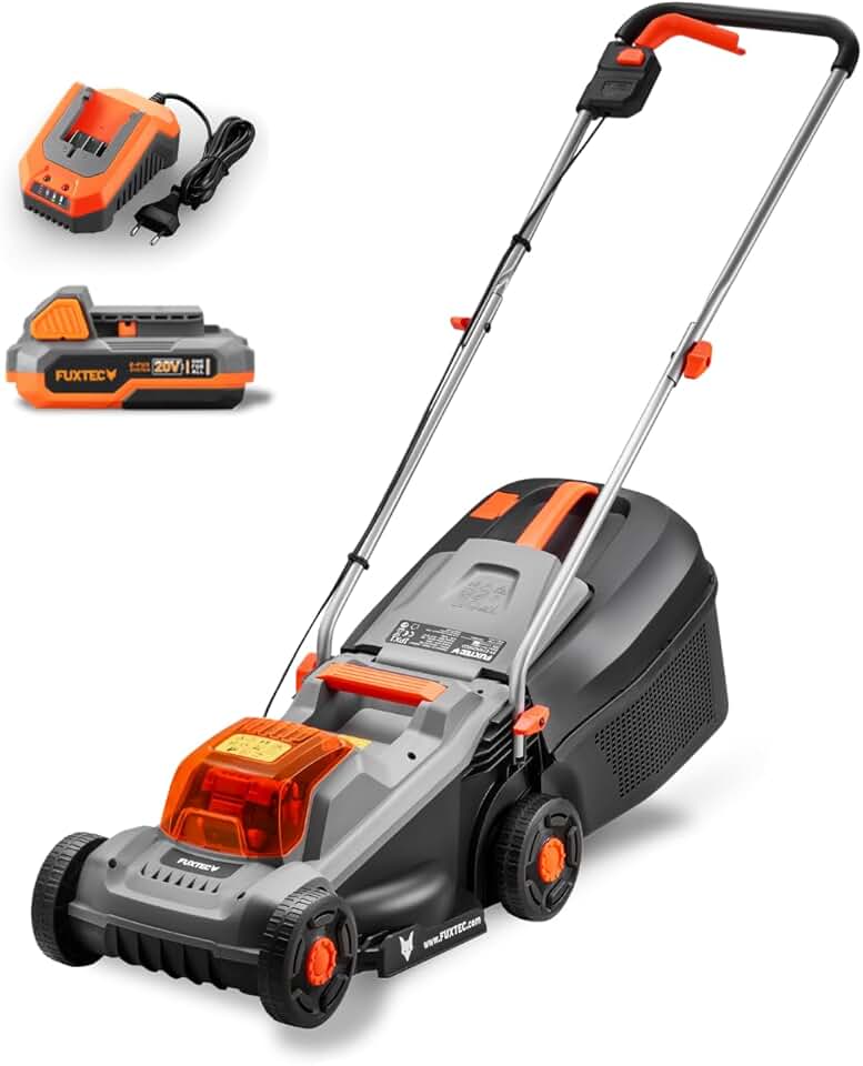 jardinite - Tondeuse à gazon sans fil - 30 cm - Batterie 4Ah, bac 30L, FX-E1RM20-ECO-SET