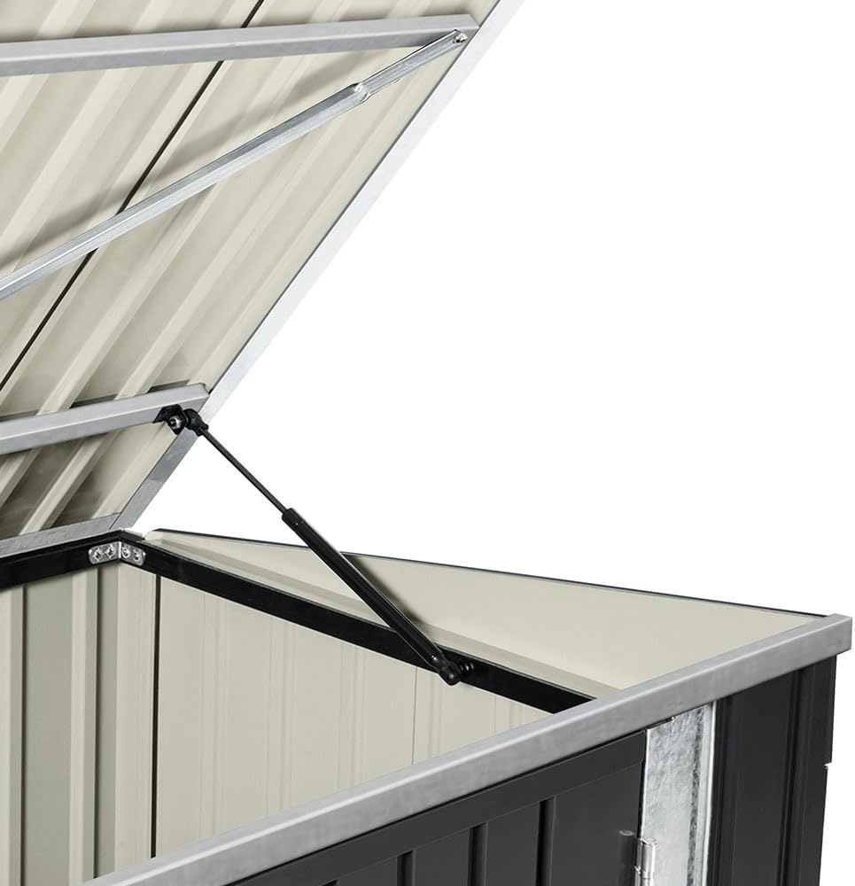 jardinite - Abri de jardin métal 210x105x130cm - toit ouvrant, double porte, rangement vélos