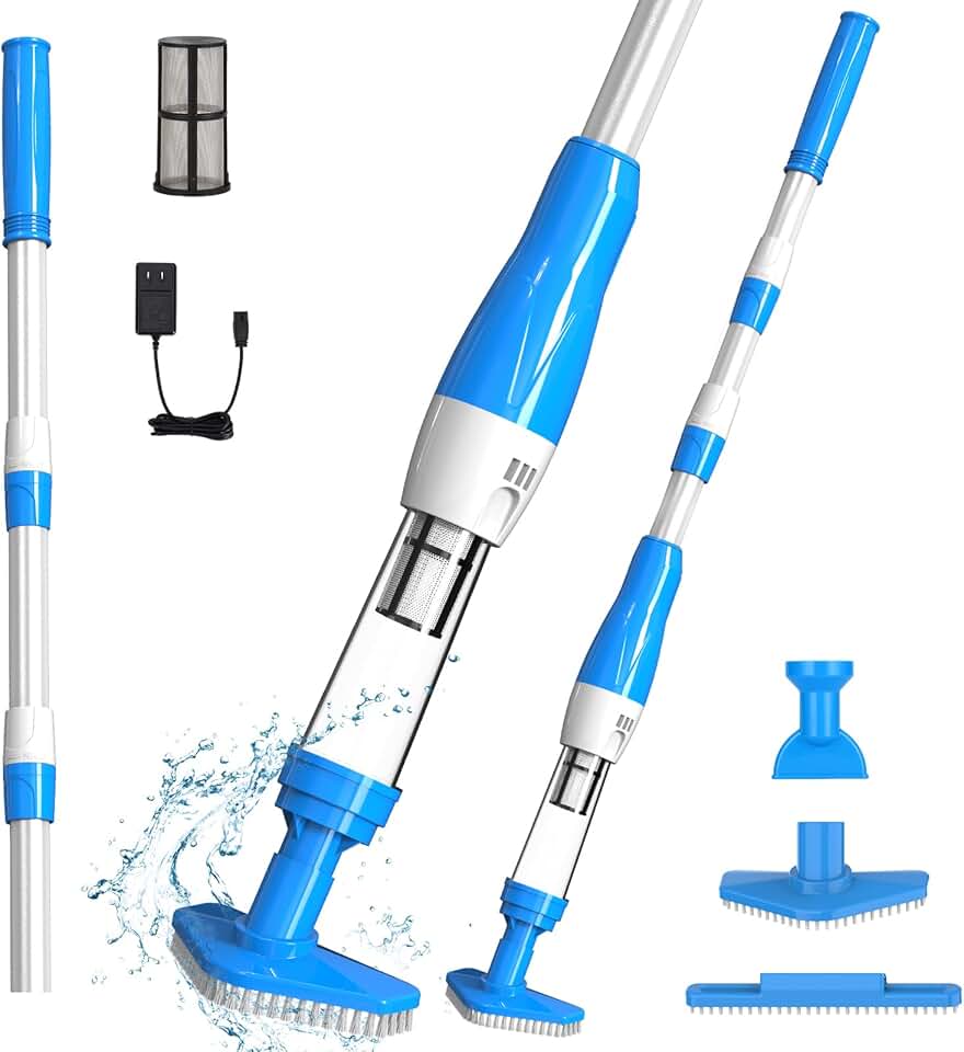 Aspirateur de piscine - 3 en 1, sans fil, batterie rechargeable, 90 min d'autonomie
