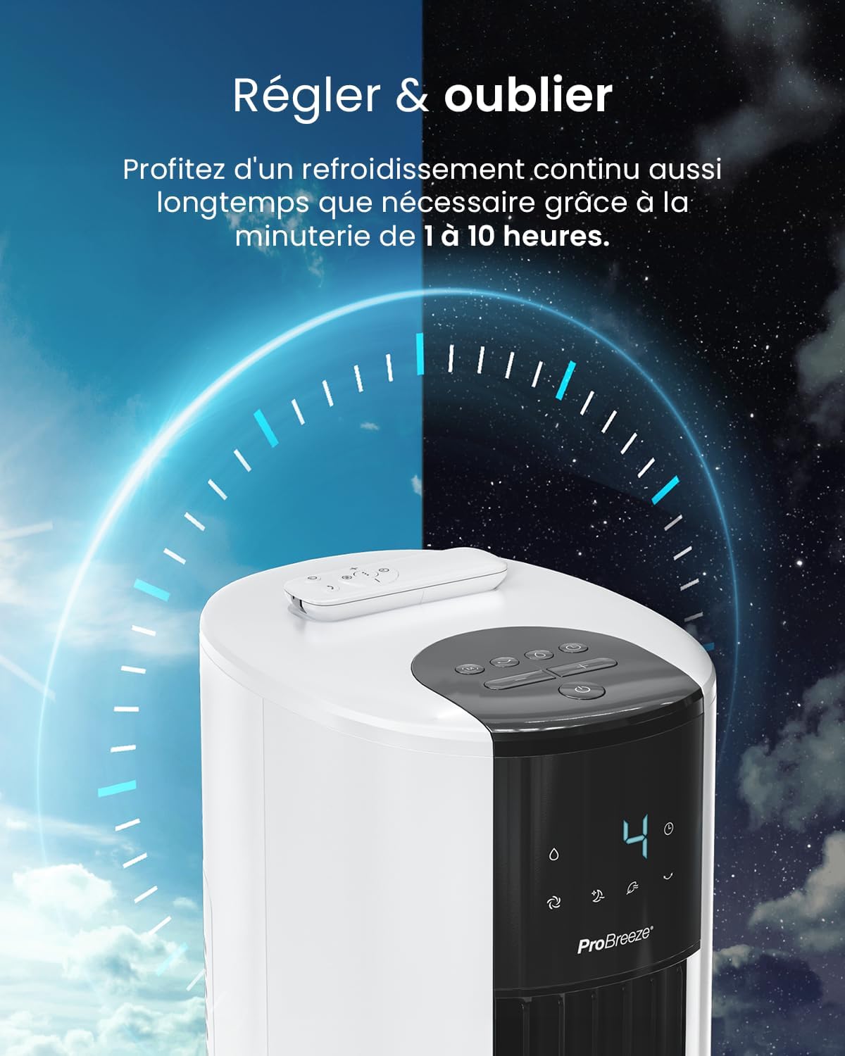 jardinite OmniAir Rafraichisseur d’Air 7L 3en1, 7 Vitesses, 3 Modes, Oscillant, Minuterie 10h, Climatiseur Mobile Sans Évacuation, Silencieux, Sans Conduit, Ventilateur Refroidisseur d'Air
