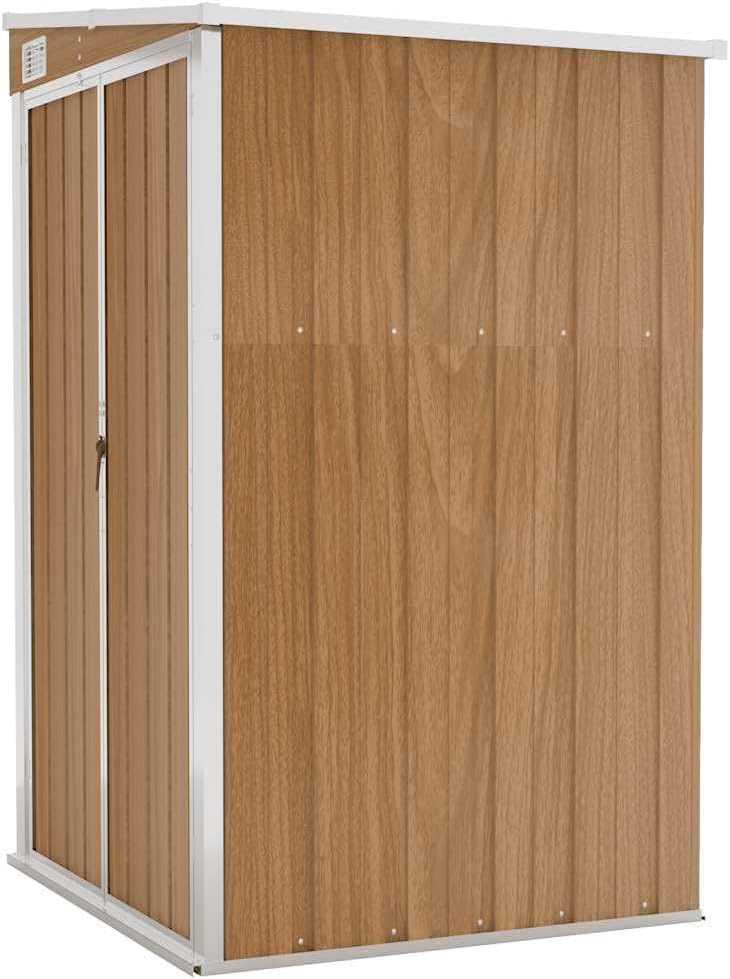 jardinite Remise de Jardin Murale Marron 118x100x178 cm Acier galvanisé,Maison & Jardin, Pelouses & Jardins, Vie en extérieur, Structures extérieures, Cabanes & abris de Jardin, Brun (Poids 22.7KG)