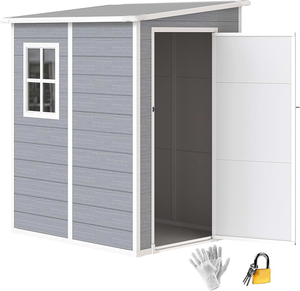 jardinite - Abri de jardin 1.54m² - porte verrouillable, fenêtre, aération - 122x149x192/177cm