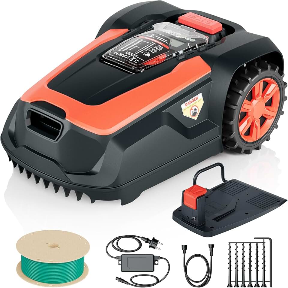 Robot Tondeuse - 1400m², pente 47%, coupe 25-65mm, app, pluie