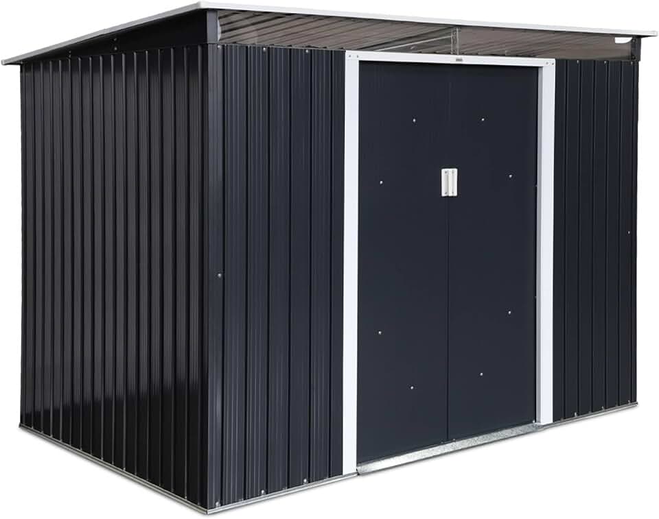 jardinite - Abri de Jardin en métal Couleur Anthracite 4.85m² avec puits de lumière - AUDOMAROIS-