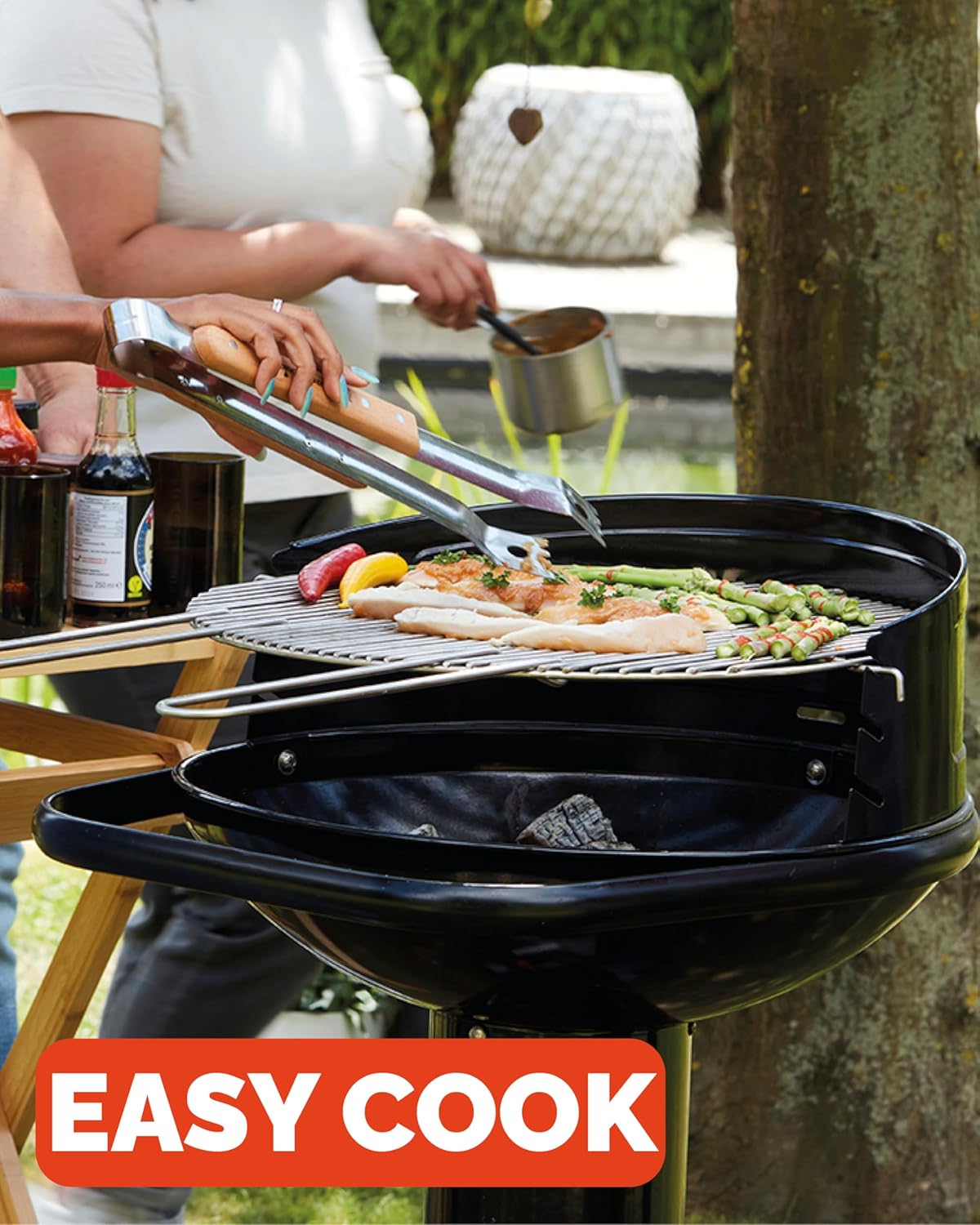 Barbecue charbon - acier émaillé - Ø40 cm - cuisson au charbon