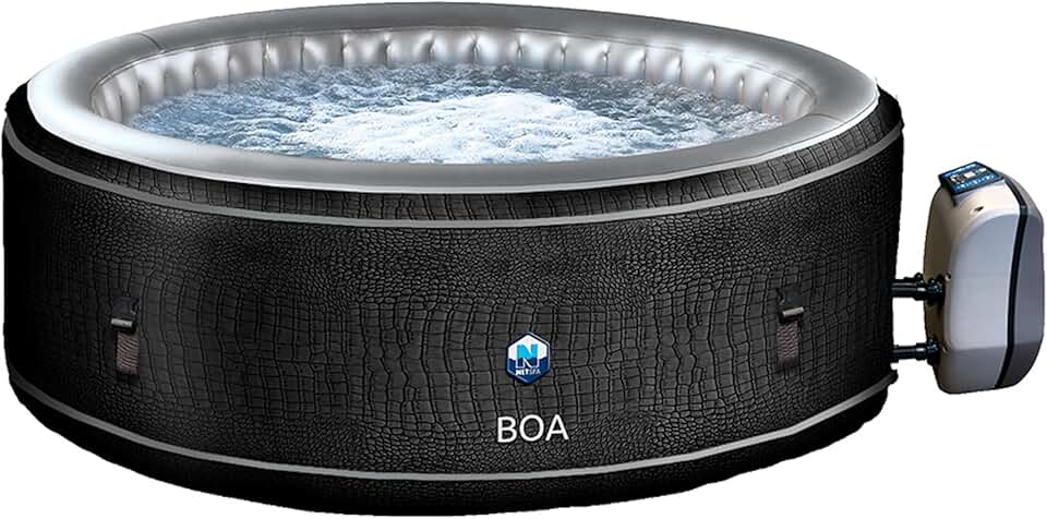 Netspa - spa gonflable XL familial - 195x70 cm - mousse 8 cm, effet croco - SP-BOA155B