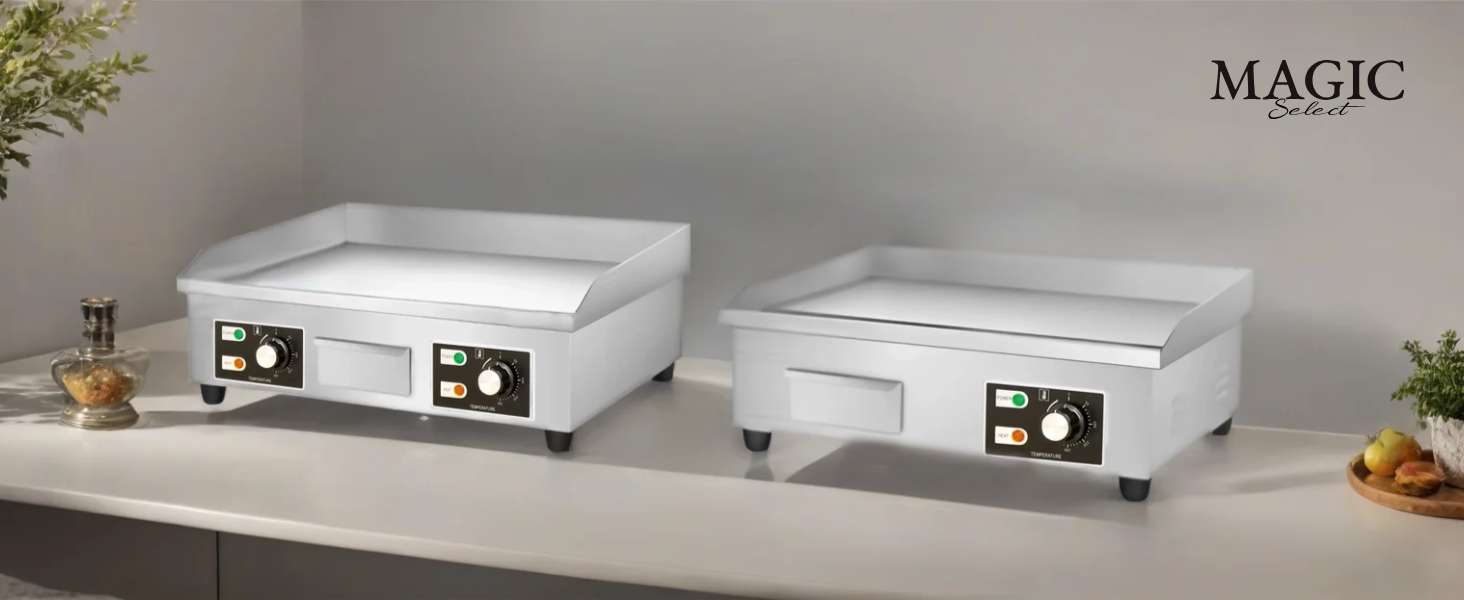 plancha électrique cuisine commerciale professionnel domestique lisse hospitalité acier antiadhésif