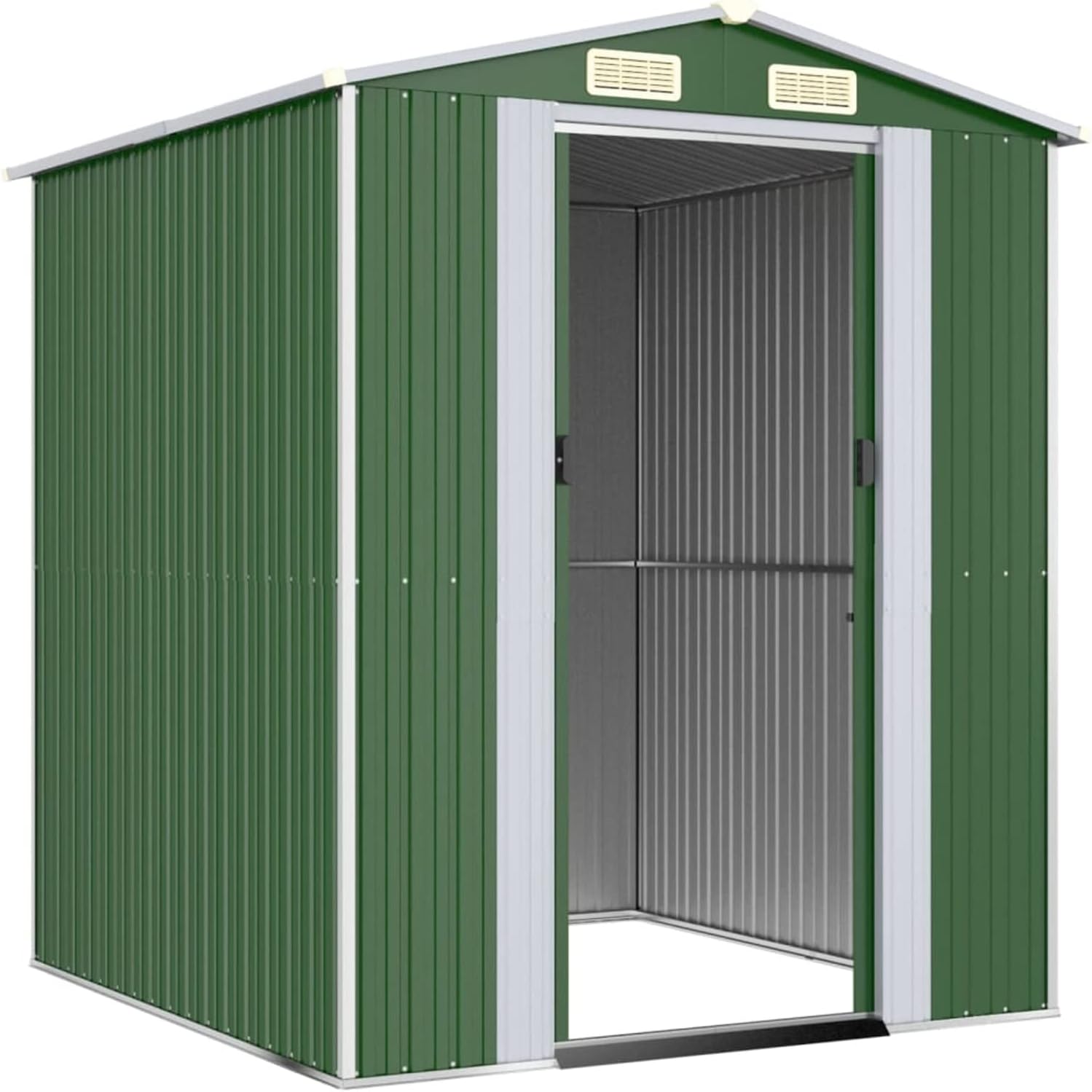 Abri de jardin extérieur en acier galvanisé vert 192 x 191 x 223 cm