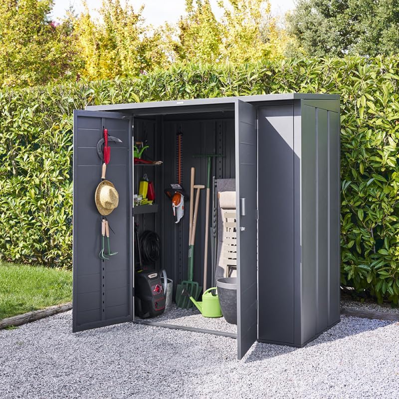 jardinite - Abri de Jardin Forgia 2,2m² - acier graphite robuste