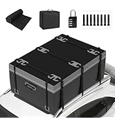 jardinite Coffre de Toit Voiture Souple 600 L, Sac de Toit Pliable et Étanche 500D PVC, Tapis Ant...