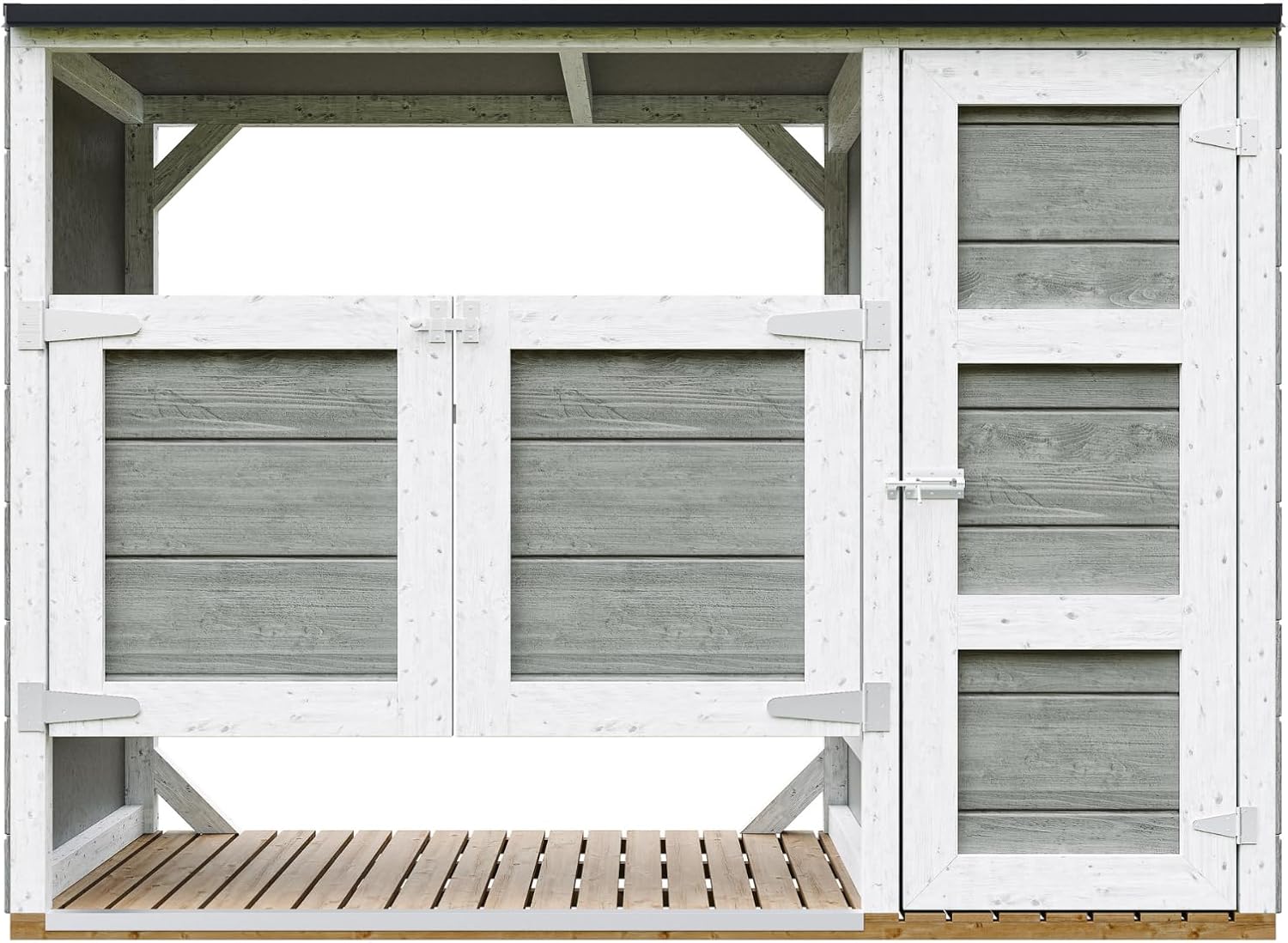 Abri de Jardin pour poubelles, Cache Poubelle extérieur 2x240L – Coffre de Rangement Exterieur, Armoire de Jardin, cabane de Jardin Exterieur – jardinite M981A-TUNDRA Grey