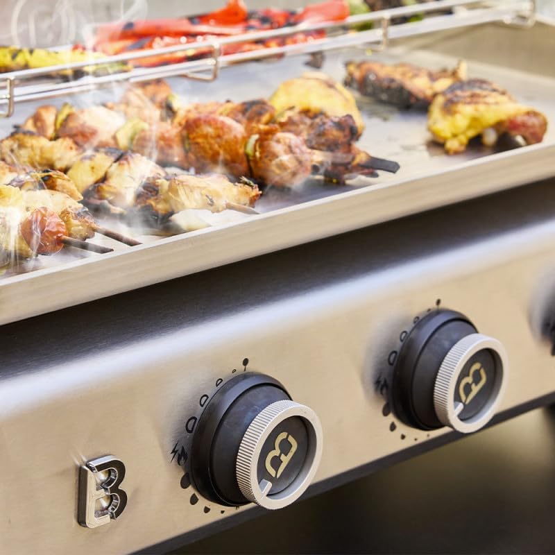 Favex - Silvia IIG Evo Inox - 67x34 cm - Plancha inox 3 brûleurs, housse, 7,95kW - SILVIAIIGEVO