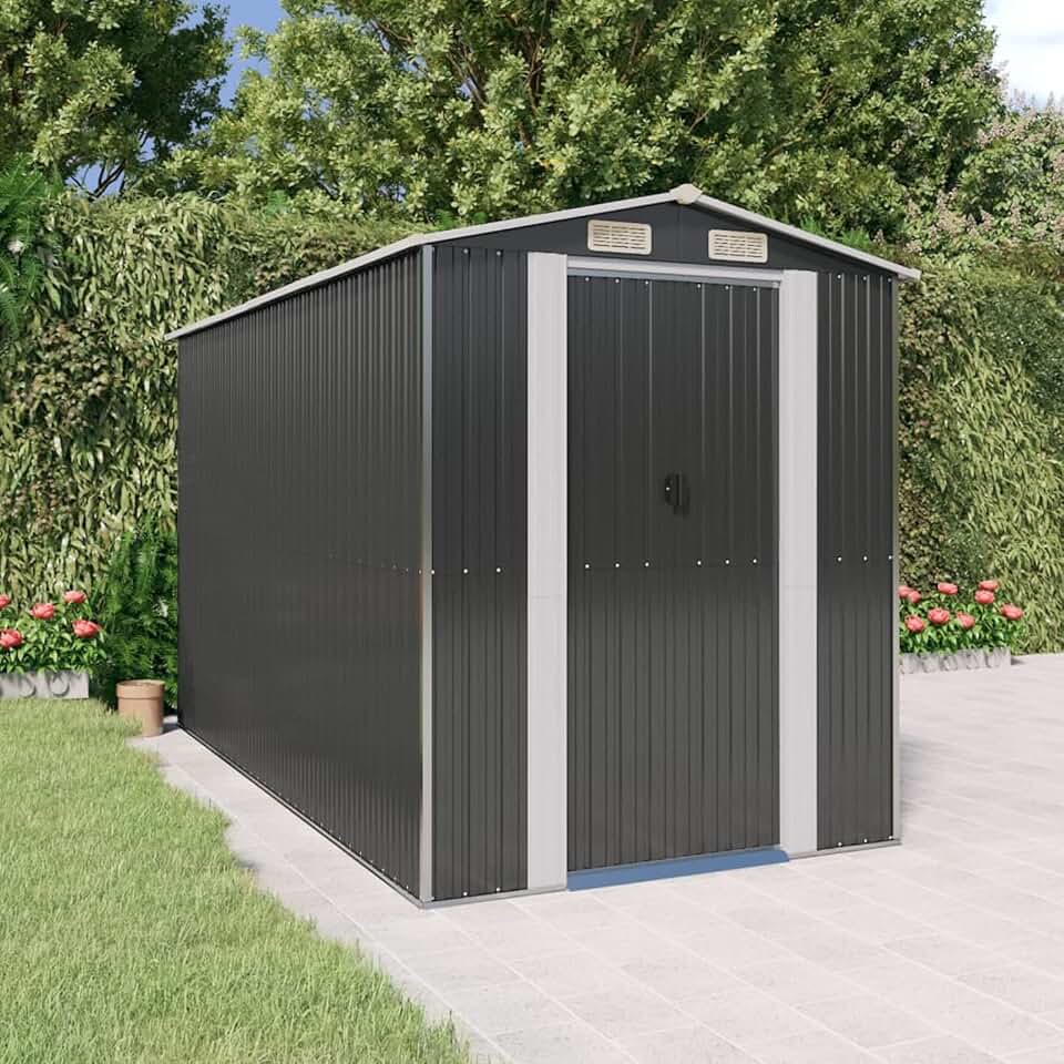 jardinite Abri de Jardin Anthracite 192x357x223 cm Acier galvanisé,Abris de Jardin,Abri de Stockage pour Jardin,Abri d'outils de Jardin