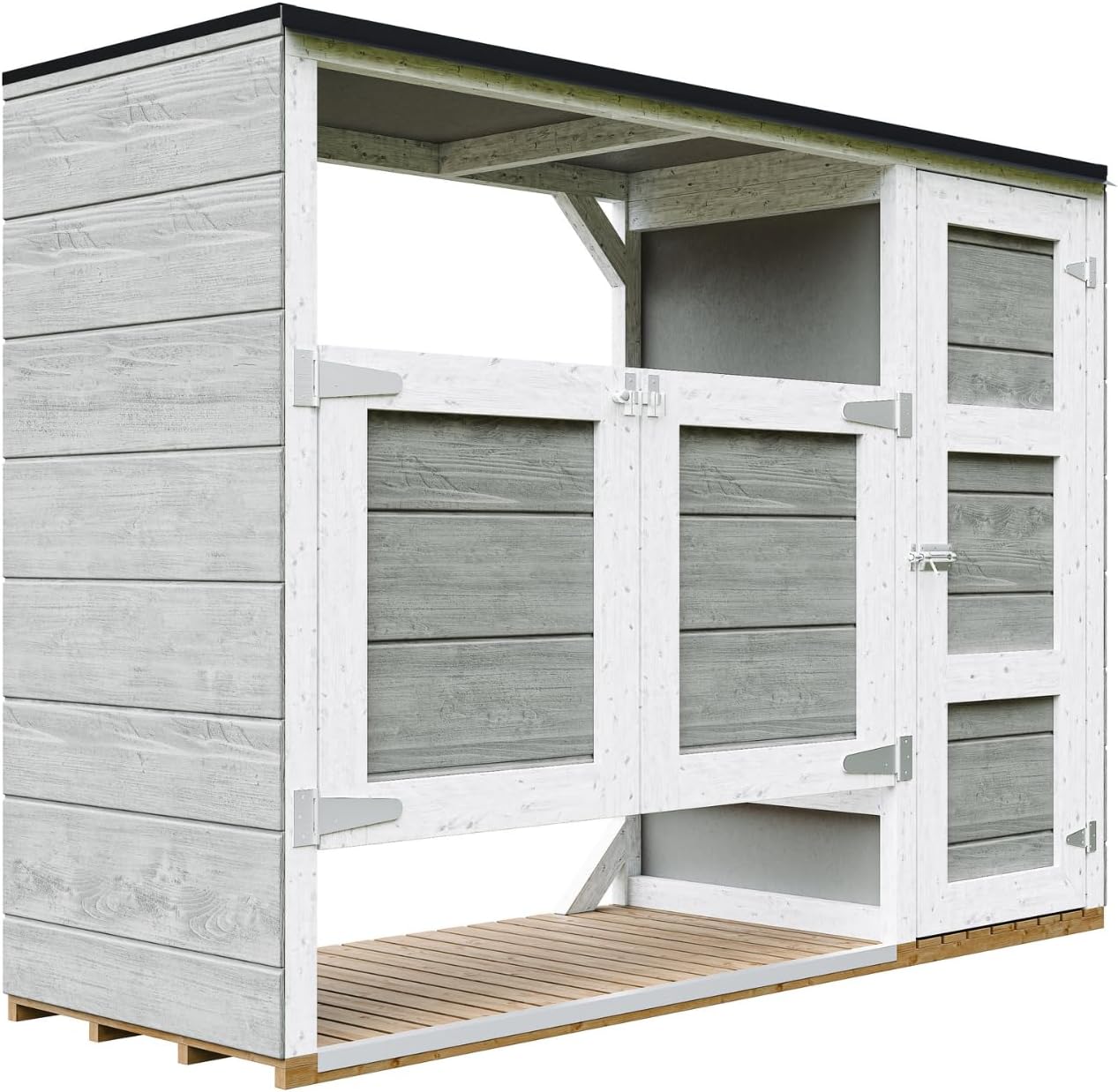 Abri de Jardin pour poubelles, Cache Poubelle extérieur 2x240L – Coffre de Rangement Exterieur, Armoire de Jardin, cabane de Jardin Exterieur – jardinite M981A-TUNDRA Grey