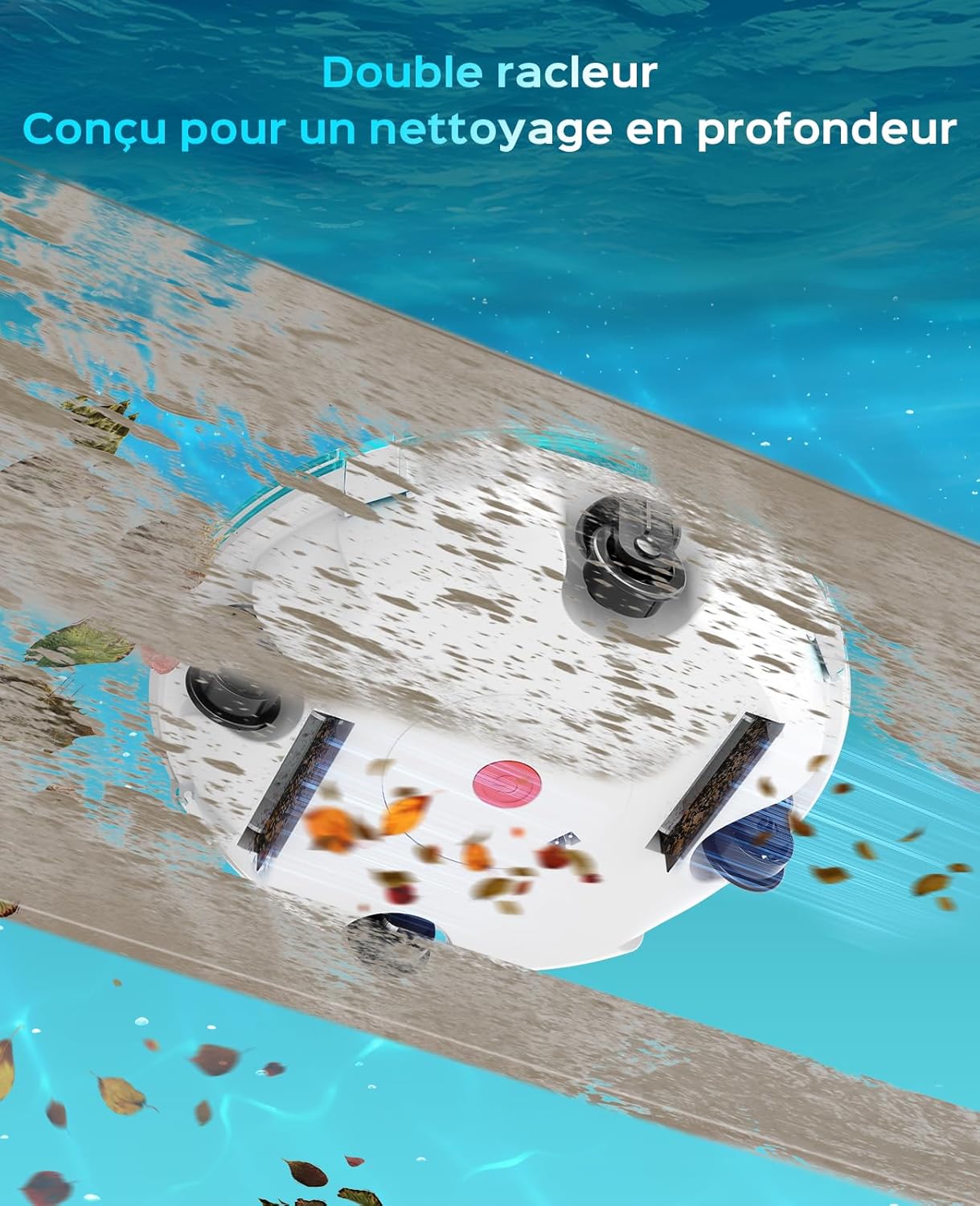 Winny - Robot piscine sans fil, 60m², double filtration, 80 min, Winny200P