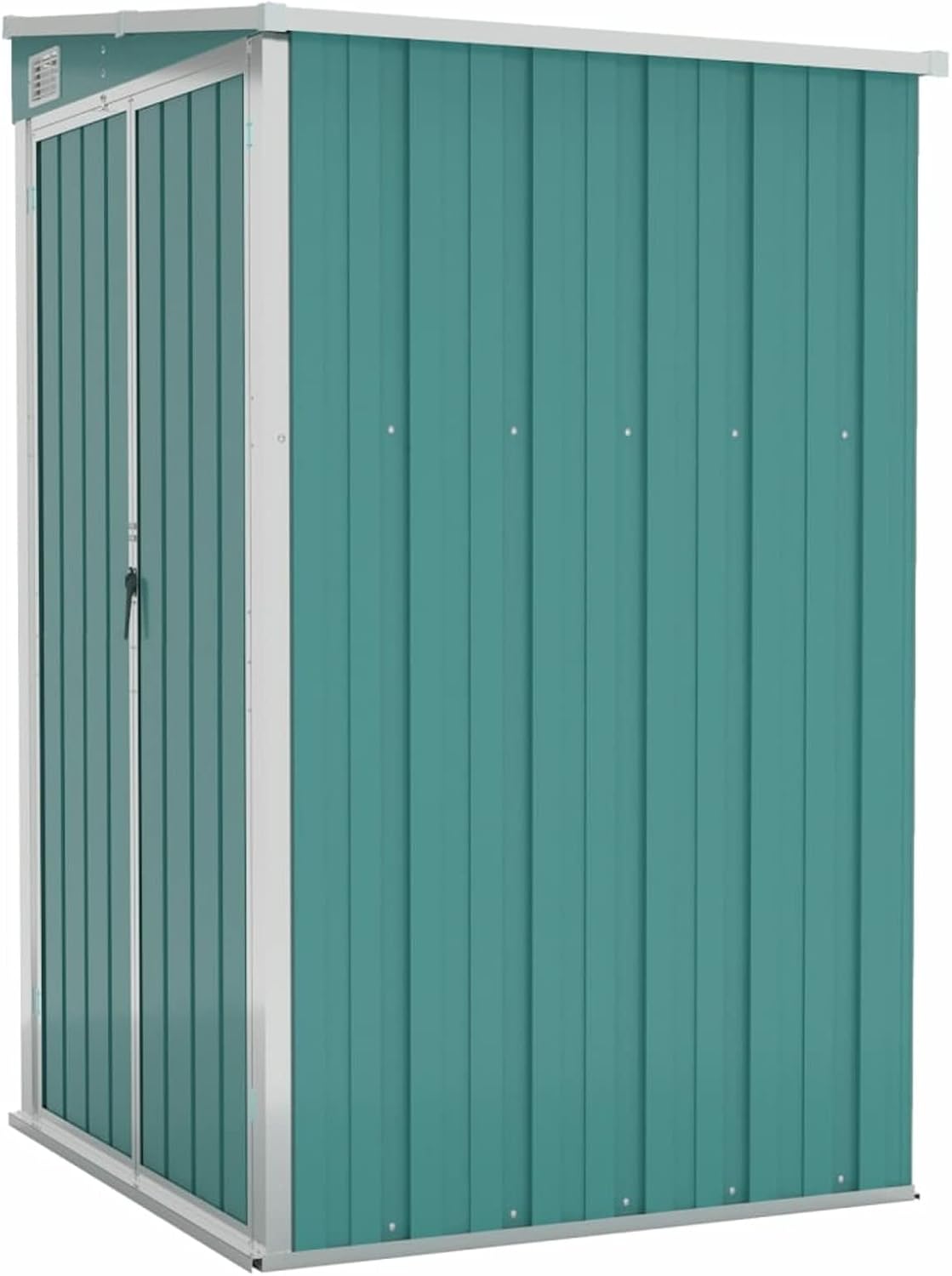 Abri de jardin mural en acier galvanisé vert 118 x 100 x 178 cm