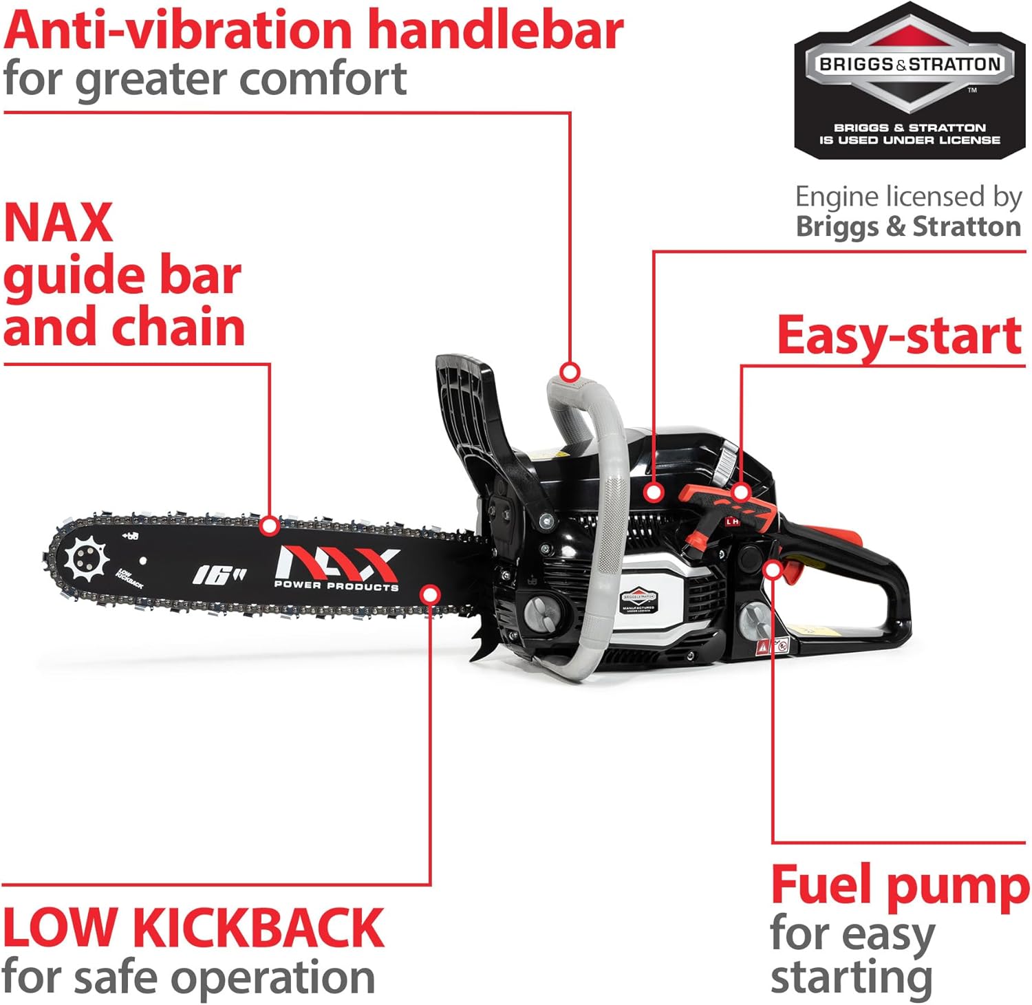 NAX POWER PRODUCTS 300C moteur 45 cm3 1,6 kW guide 16