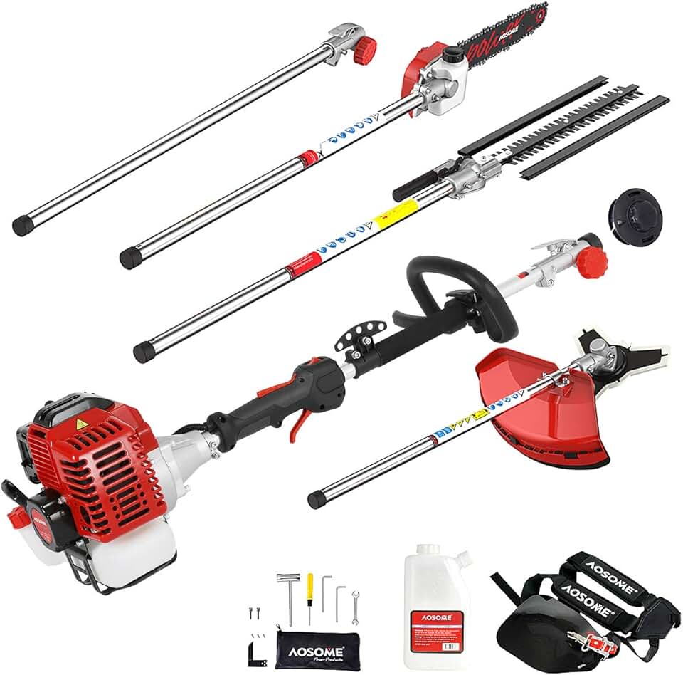 jardinite - débroussailleuse multifonction 52cm³ 2.2kW, 5 en 1, moteur 3CV