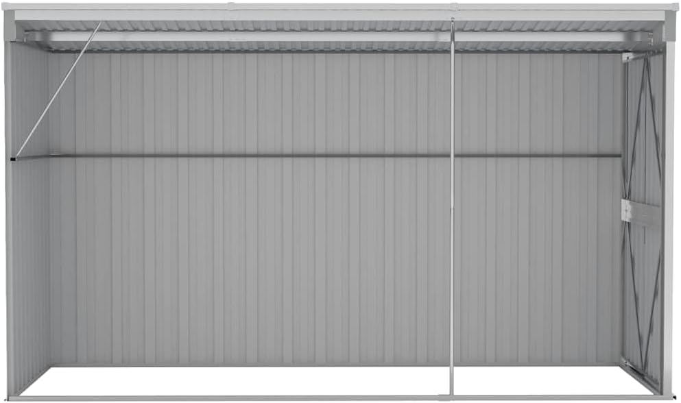 Abri de jardin mural acier gris 118x288x178 cm, rangement extérieur