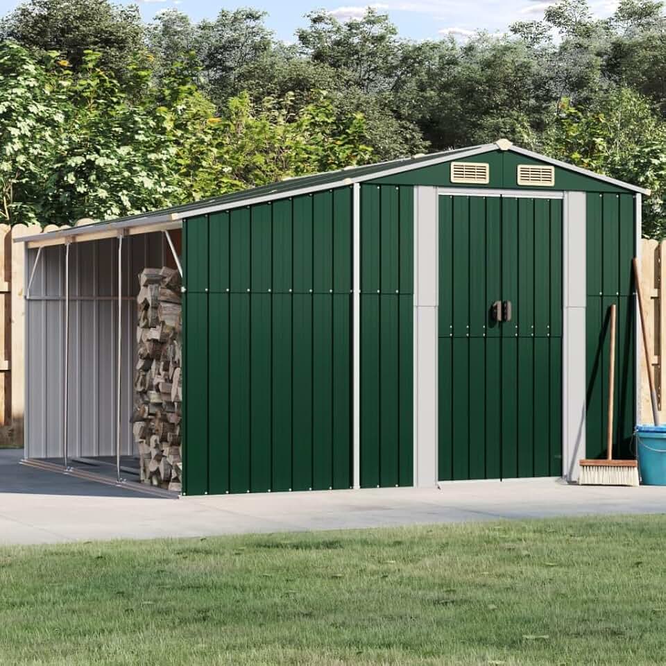 jardinite Abri de Jardin Vert 277x279x179 cm Acier galvanisé,Abris De Jardin,Abri De Stockage pour Jardin,Abri D'Outils De Jardin