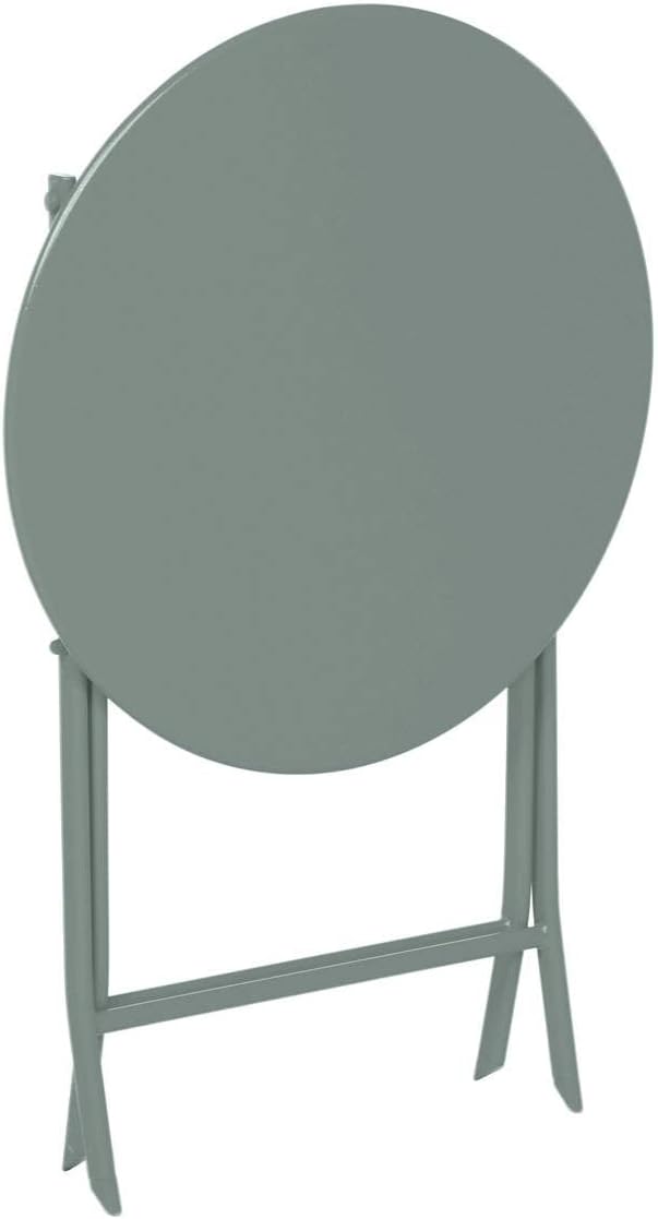 jardinite - Greensboro - Ø60 cm - Table de jardin pliante acier vert 2 places