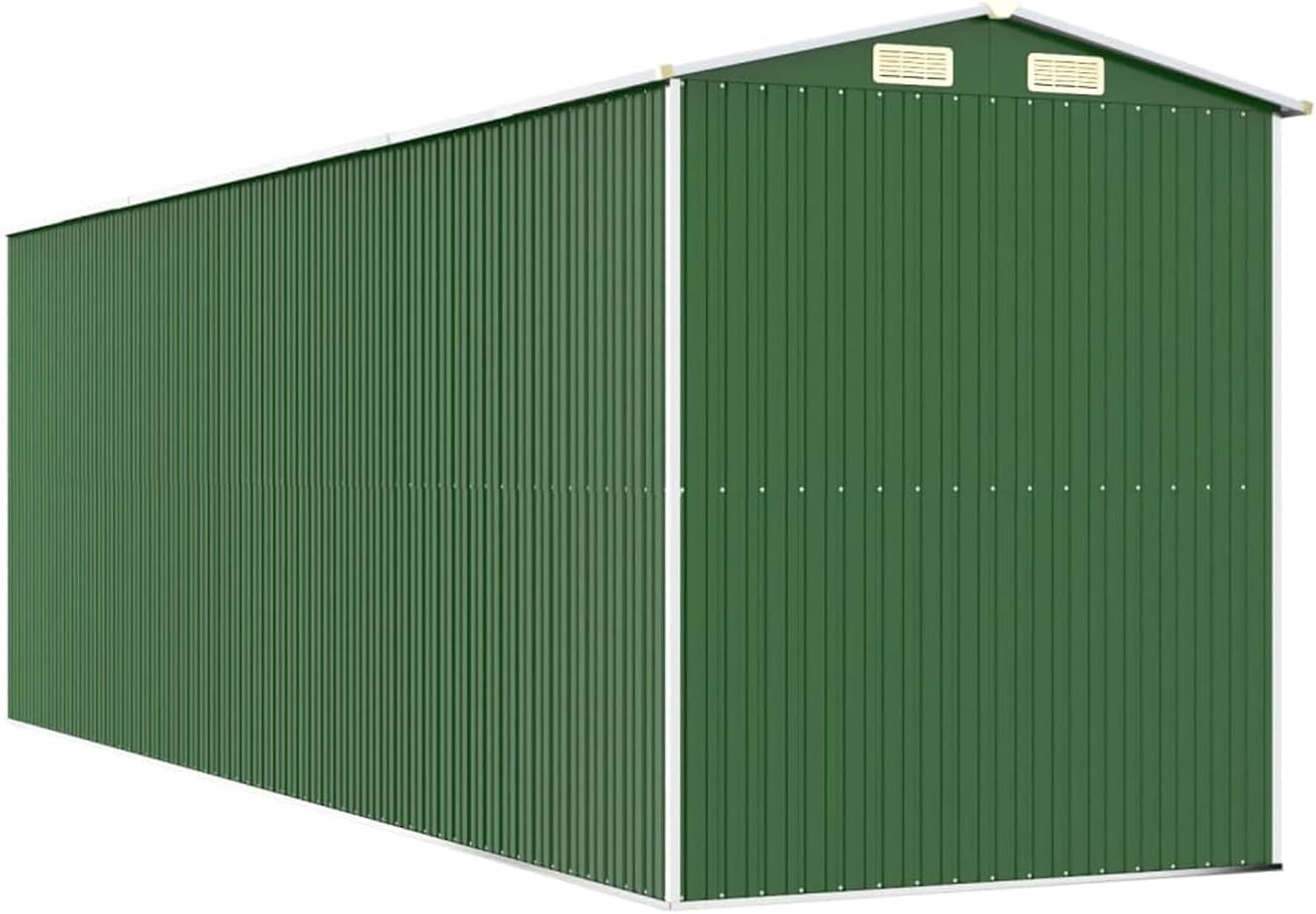 Abri de jardin extérieur en acier galvanisé vert 192 x 606 x 223 cm