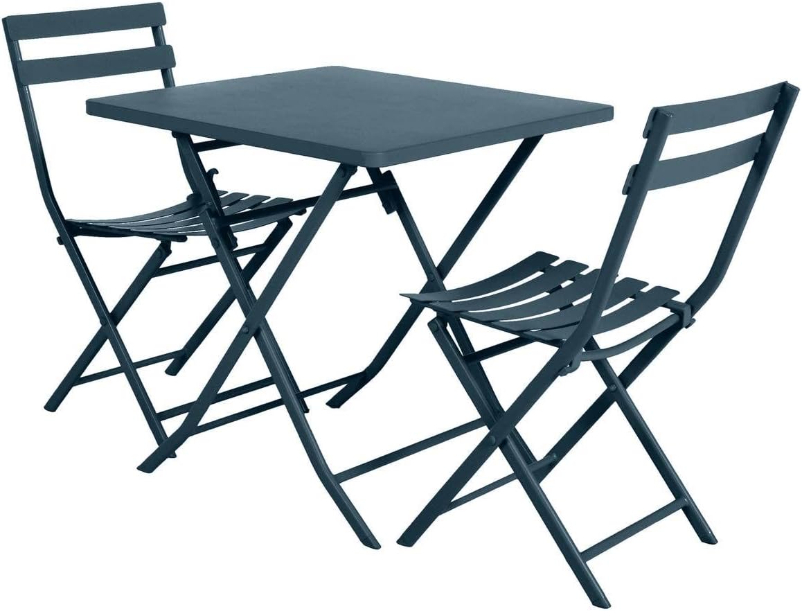 jardinite - Greensboro - table pliante 2 places acier époxy 70x70