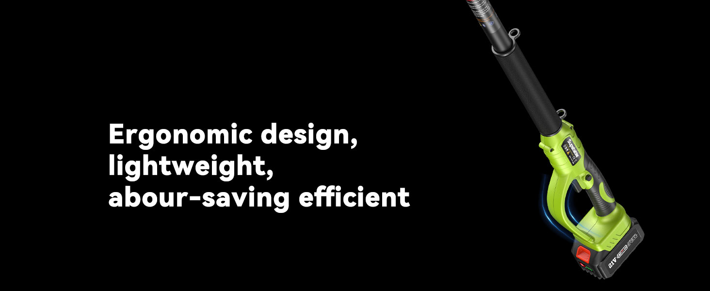 au design ergonomique en noir et vert fluo, doté d'une construction légère pour un nettoyage efficace