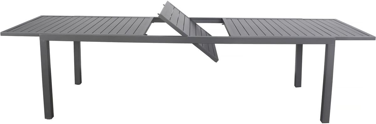 Salou - Table de jardin extensible - 240/300x100x75 cm - métal gris