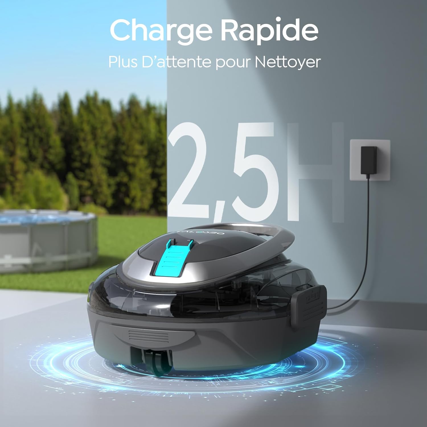 Robot piscine - S2 Série - 90 min autonomie, aspirateur sans fil