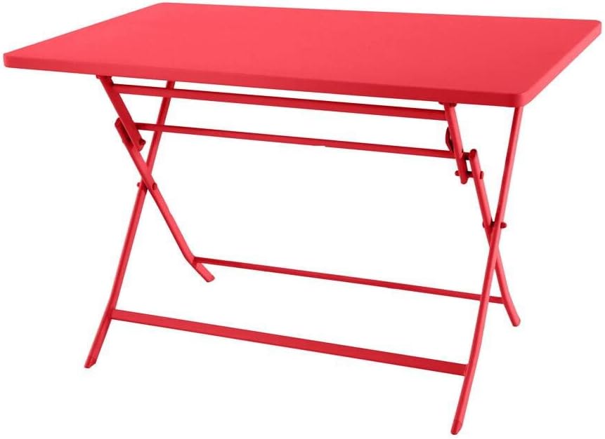 jardinite - Greensboro - 110x70 cm - Table pliante acier 4 places, traitement epoxy antirouille