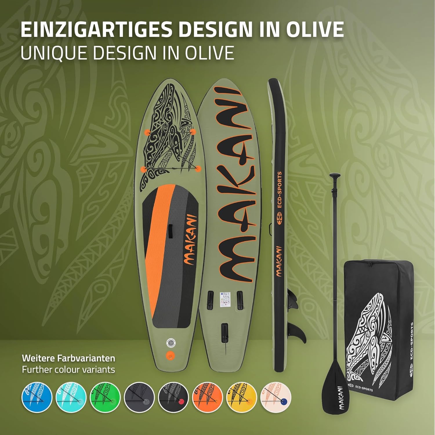 jardinite - Stand Up Paddle Série - 305/308/320/380 cm - PVC, 120/150 kg, épaisseur 10/15 cm, sac, pompe